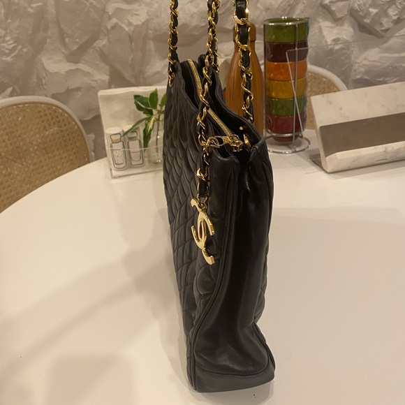 Rare Chanel quilted shoulder bag | Navy blue leather | Gold hardware - Picture 6 of 9